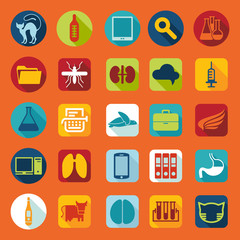 Set of veterinary flat icons