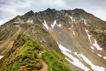 Hiking trail in the Romanian mountains