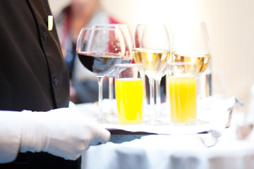 serving drinks at a party