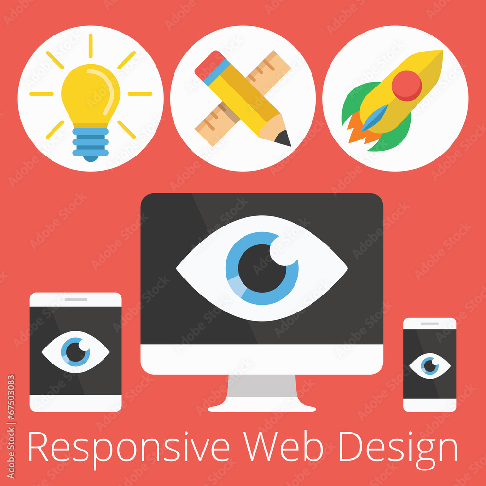 Aufkleber vector set of flat icons illustrations for responsive web design