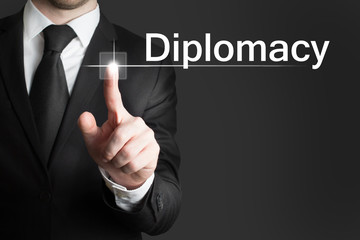 businessman touchscreen Diplomacy