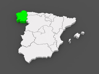 Obraz premium Map of Galicia. Spain.