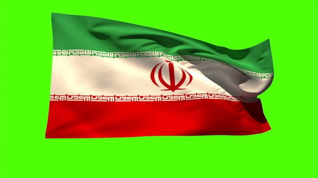 Iran national flag blowing in the breeze