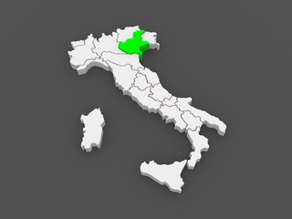 Map of Veneto. Italy.