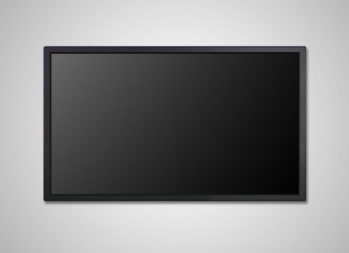 TV display on wall black screen