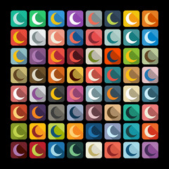 Flat design: moon