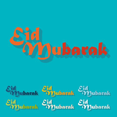 Fototapeta na wymiar Flat design: Eid Mubarak