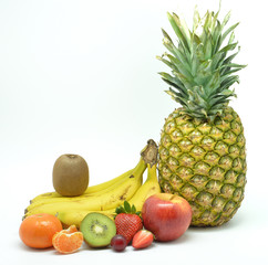Raw healthy set fruits