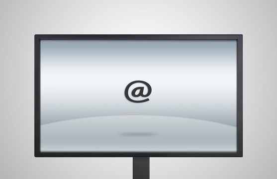 desktop Monitor display with email icon