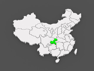 Map of Chongqing. China.