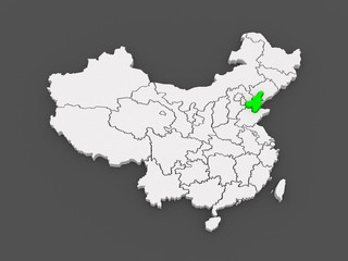 Map of Tianjin. China.