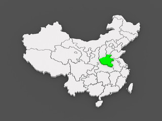 Map of Henan. China.