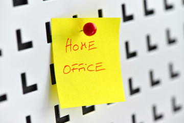 Home Office, Telearbeit, e-work, Arbeitsmodell, Pinwand, Notiz