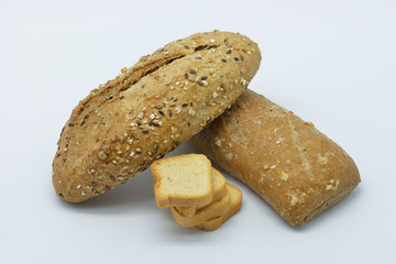 assortment of breads with natural grains and nuts