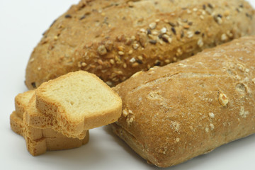 assortment of breads with natural grains and nuts