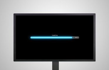 desktop Monitor display with loading bar