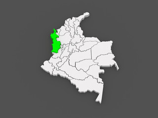 Obraz premium Map of Choco. Colombia.