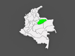 Fototapeta premium Map of Casanare. Colombia.