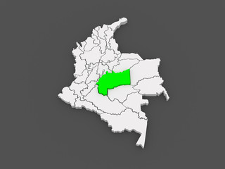 Map of Meta. Colombia.