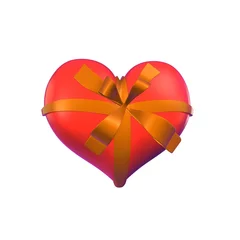 Foto auf Acrylglas Rood hart met oranje strik © emieldelange