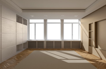 Fototapeta premium dark blank interior scene concrete wall