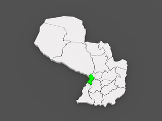 Map of Centrale. Paraguay.