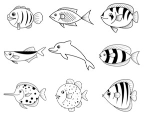 Obraz premium fish cartoon icons
