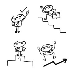 hand drawing cartoon businessman