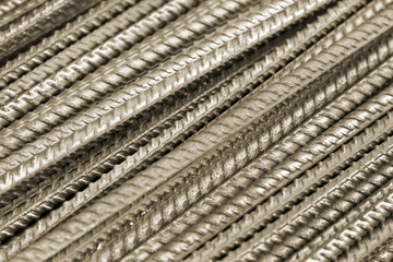 rusty steel bars construction materials at the construction site