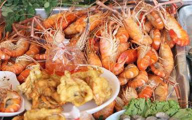 Baked shrimp in a restaurant.