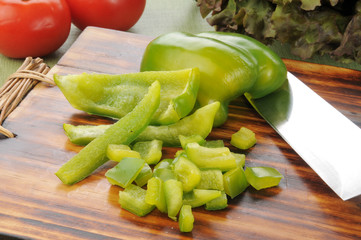 Diced green peppers