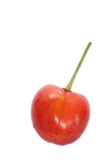red cherry fruit isolated on white background