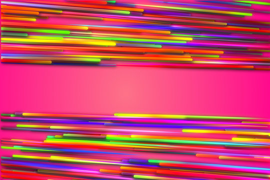Horizontal Top Bottom Rainbow straight Line Glow Pink Background