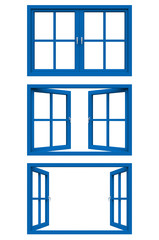 blue window frame