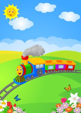 Happy cartoon locomotive