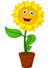 Naklejka premium Sunflower cartoon