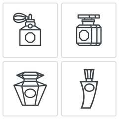 Vintage perfume icons set