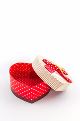 Gift box shaped heart .
