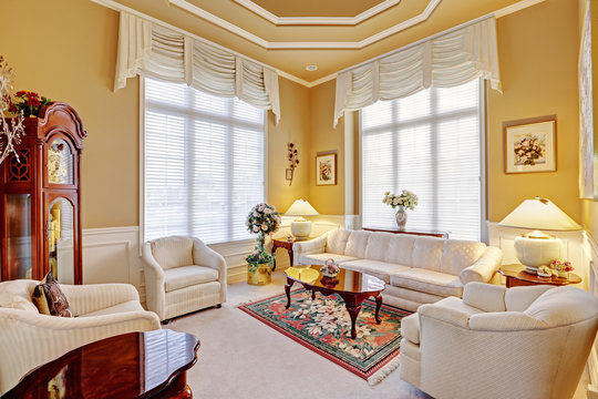 Luxury room interior with antique furniture