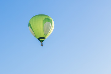 Hot air balloon with blue sky background