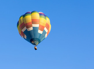 Hot air balloon with blue sky background