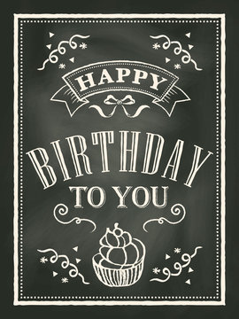 Chalkboard Birthday card design background