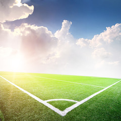 Obraz premium soccer field with the projectors