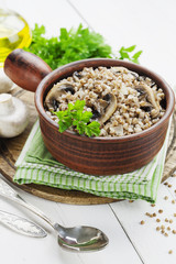Buckwheat porridge with mushrooms