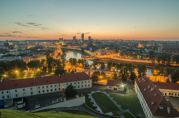 Fototapeta na wymiar Aerial view of Vilnius, capital city of Lithuania