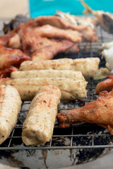 A lot of pork on the grill