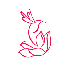 Hummingbird and flower sign