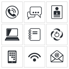 Communication icons set