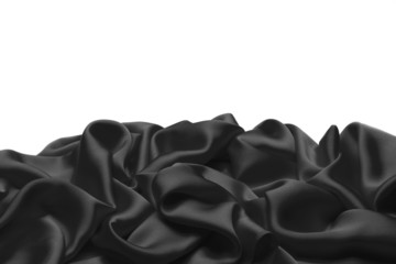 Black silk textile background　with copy space