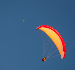 hang gliding in the sky